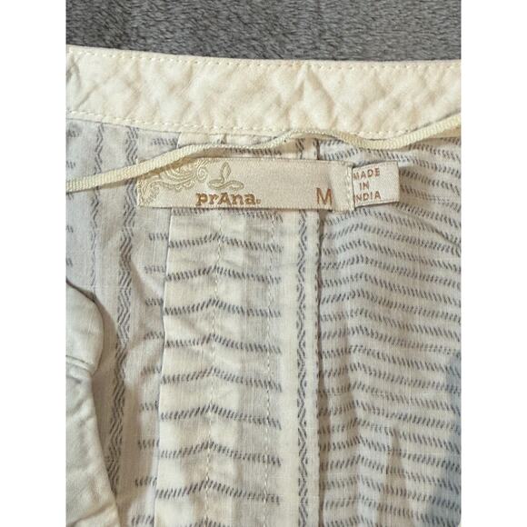 PrAna Elena Organic Cotton Geometric Plaid Aztec Tribal Blouse Top Size Medium - Picture 4 of 10